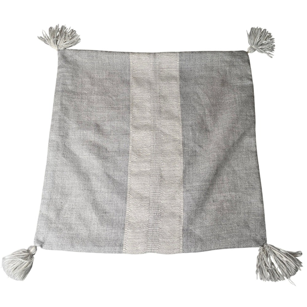 Restoration‎ Hardware RH 100% Alpaca Pillow Cover Grey Tassels Peru 24x24
